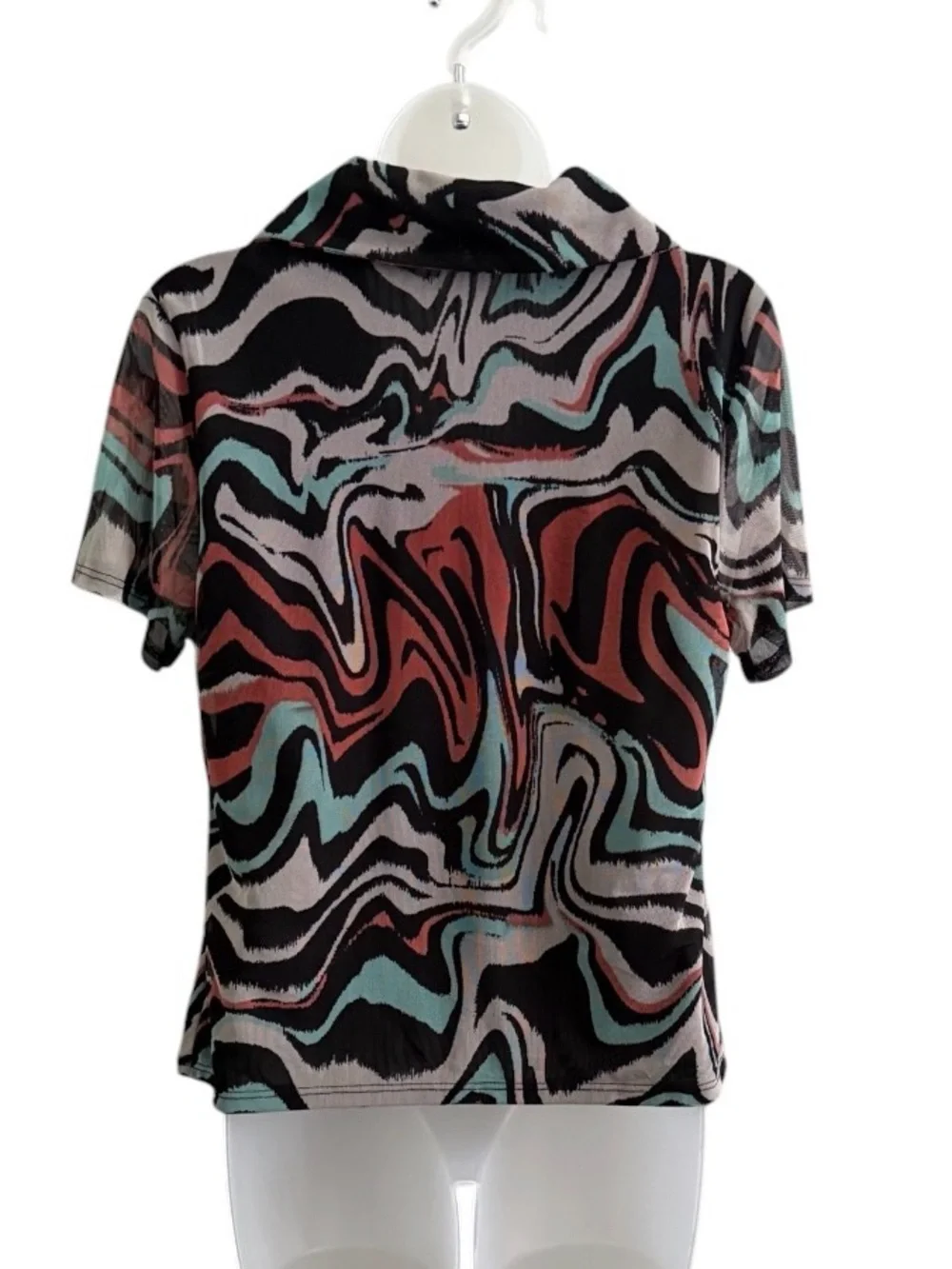 Kim & Cami Psychedelic Swirl Ruching Top